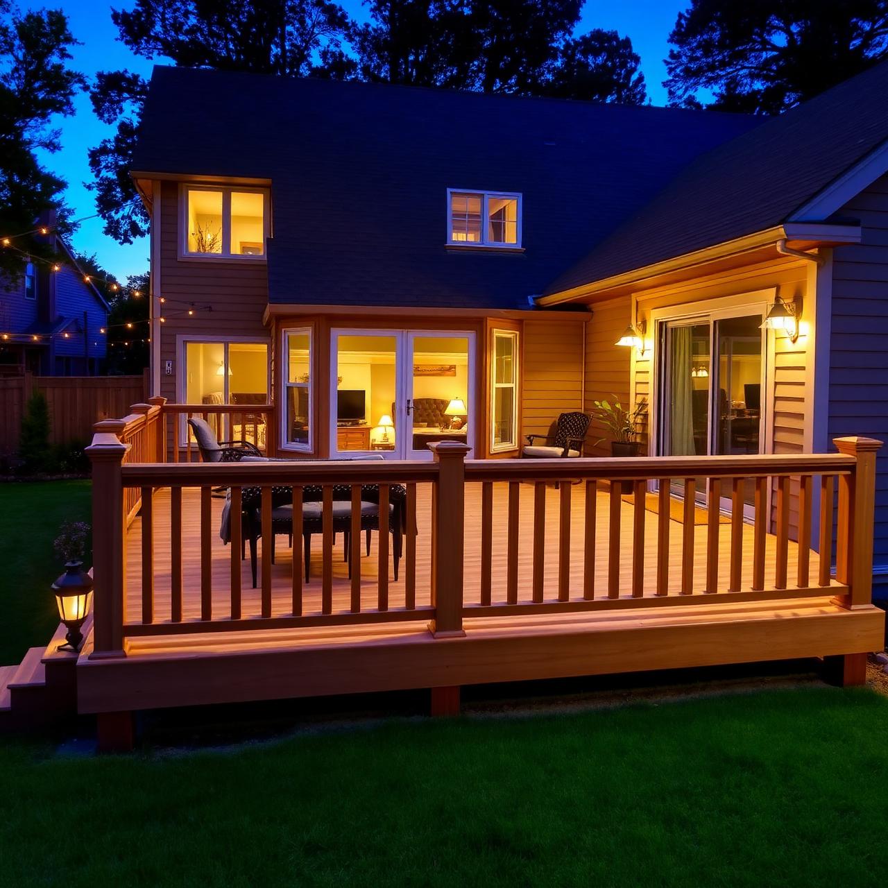 Completed cedar deck